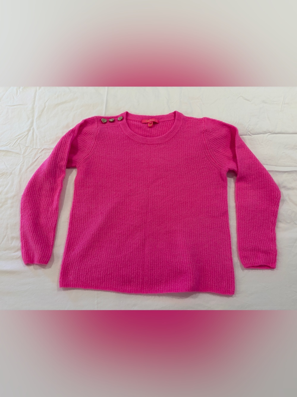 Lilly Pulitzer Bright Pink Women's Button-Shoulder Sweater